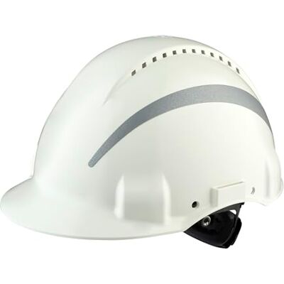 3M Casco, Uvicator, con arnés de Ruleta, ventilado, Reflectante y Banda antisudor de plástico 3M Casco, Uvicator, con arnés de Ruleta, ventilado, Reflectante y Banda antisudor de plástico