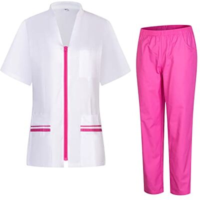 MISEMIYA Uniforme Sanitario para Mujer Camisa Y Pantalón Ropa de Trabajo 712-8312 M, Rosa 22 MISEMIYA Uniforme Sanitario para Mujer Camisa Y Pantalón Ropa de Trabajo 712-8312 M, Rosa 22
