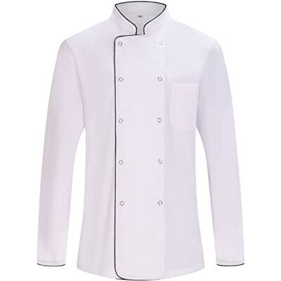 MISEMIYA Chaqueta Cocinero Hombre Chaqueta de Chef Hombre Uniforme Hosteleria 682 S, Chaquetas Cocinero 682B Blanco MISEMIYA Chaqueta Cocinero Hombre Chaqueta de Chef Hombre Uniforme Hosteleria 682 S, Chaquetas Cocinero 682B Blanco