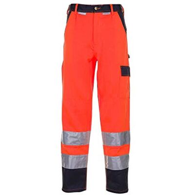 Planam 066 Pantalón Reflectante (Talla 66), Color Naranja y Azul Marino Planam 066 Pantalón Reflectante (Talla 66), Color Naranja y Azul Marino