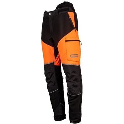 Oregon Pantalones de Motosierra Protect Pro, EPI Alta Visibilidad, Transpirable, 4 bolsillos, Equipo de Protección Profesional para Motosierra y Tareas Forestales, Naranja/Negro, Talla M Oregon Pantalones de Motosierra Protect Pro, EPI Alta Visibilidad, Transpirable, 4 bolsillos, Equipo de Protección Profesional para Motosierra y Tareas Forestales, Naranja/Negro, Talla M