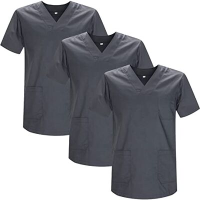 MISEMIYA Pack 3 Pcs Casaca Sanitario Unisex Uniformes Sanitarios Uniforme Sanitario Uniforme MEDICOS XXL, Gris 21 MISEMIYA Pack 3 Pcs Casaca Sanitario Unisex Uniformes Sanitarios Uniforme Sanitario Uniforme MEDICOS XXL, Gris 21