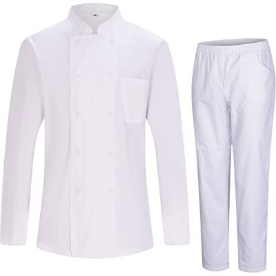 MISEMIYA Chaqueta y PANTALÓN Cocinero Hombre Chaqueta de Chef Hombre Uniforme Hosteleria - Ref.842-8312 S, Chaquetas y Pantalón 8428 Blanco MISEMIYA Chaqueta y PANTALÓN Cocinero Hombre Chaqueta de Chef Hombre Uniforme Hosteleria - Ref.842-8312 S, Chaquetas y Pantalón 8428 Blanco