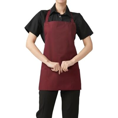 MISEMIYA Delantal con Peto , Granate, 60 cm x 65 cm Unisex Adulto MISEMIYA Delantal con Peto , Granate, 60 cm x 65 cm Unisex Adulto