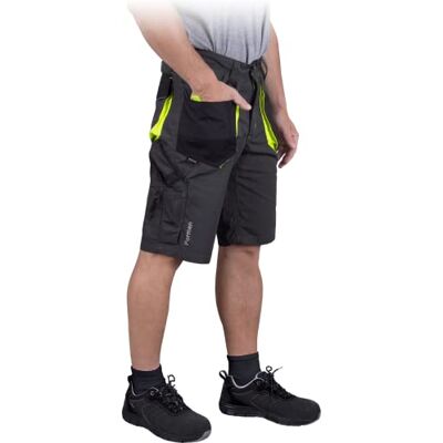 LEBER & HOLLMAN Pantalones Protectores Cortos (Talla XL), Color Gris, Negro y Amarillo LEBER & HOLLMAN Pantalones Protectores Cortos (Talla XL), Color Gris, Negro y Amarillo
