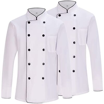 MISEMIYA Pack 2 Unidades Chaqueta Cocinero Hombre Chaqueta de Chef Hombre Uniforme Hosteleria - Ref.842-3XL, Chaquetas Cocinero 842B Blanco MISEMIYA Pack 2 Unidades Chaqueta Cocinero Hombre Chaqueta de Chef Hombre Uniforme Hosteleria - Ref.842-3XL, Chaquetas Cocinero 842B Blanco
