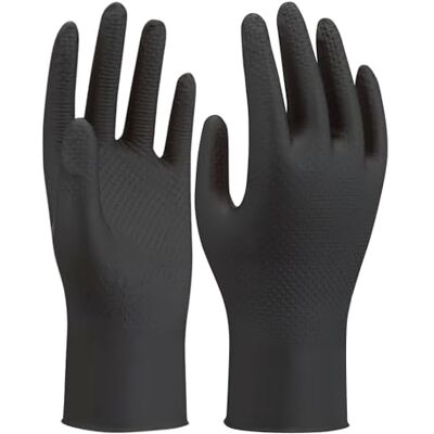 SHOWA 709B, 100% nitrilo resistente a los productos químicos, sin forro, de un solo uso, negro, caja de 1000 guantes (10 dispensadores de 100 guantes), tallas S SHOWA 709B, 100% nitrilo resistente a los productos químicos, sin forro, de un solo uso, negro, caja de 1000 guantes (10 dispensadores de 100 guantes), tallas S