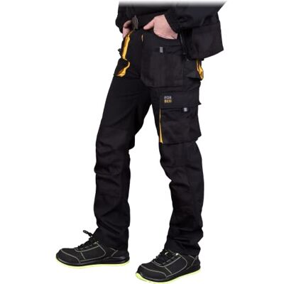REIS FORECO-T by Pantalones de Trabajo para Hombre, Pantalones de Seguridad, Cargo, Pantalones de Trabajo, Pantalones de protección contra Cortes, Negro-Amarillo, Talla: 52 REIS FORECO-T by Pantalones de Trabajo para Hombre, Pantalones de Seguridad, Cargo, Pantalones de Trabajo, Pantalones de protección contra Cortes, Negro-Amarillo, Talla: 52
