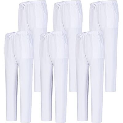 MISEMIYA Pack 6 Pcs PANTALÓN Sanitarios Unisex Cintura ELÁSTICA UNIFORMEES Sanitarios Uniformes MEDICOS UNFIROMES XXL, Blanco MISEMIYA Pack 6 Pcs PANTALÓN Sanitarios Unisex Cintura ELÁSTICA UNIFORMEES Sanitarios Uniformes MEDICOS UNFIROMES XXL, Blanco