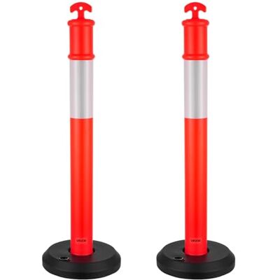 VEVOR Postes de Tráfico 2 Piezas Bolardo de Tráfico 1140 mm con Base Rellenable y Banda Reflectante Postes de Barrera para Estacionamiento, Garajes, Estadios Deportivos, Lugares de Exhibición, Rojo VEVOR Postes de Tráfico 2 Piezas Bolardo de Tráfico 1140 mm con Base Rellenable y Banda Reflectante Postes de Barrera para Estacionamiento, Garajes, Estadios Deportivos, Lugares de Exhibición, Rojo