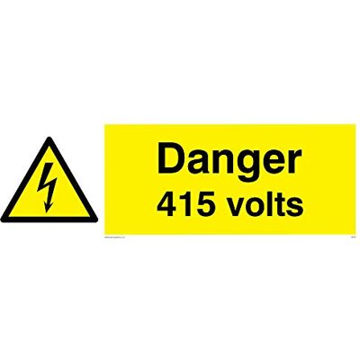 Viking signos we83-l62 – 3 M señal de "Peligro 415 voltios, 3 mm plástico rígido, 200 mm H x 600 mm W Viking signos we83-l62 – 3 M señal de "Peligro 415 voltios, 3 mm plástico rígido, 200 mm H x 600 mm W