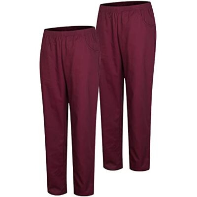 MISEMIYA Pack 2 Pcs PANTALÓN Sanitario Unisex Uniforme Sanitario Uniformes MEDICOS PANTALÓN DE Trabajo Ref.8312 * 2 pcs S, Granate 21 MISEMIYA Pack 2 Pcs PANTALÓN Sanitario Unisex Uniforme Sanitario Uniformes MEDICOS PANTALÓN DE Trabajo Ref.8312 * 2 pcs S, Granate 21