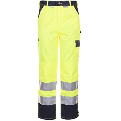 Planam 070 Pantalón reflectante (talla 70), color amarillo y azul marino Planam 070 Pantalón reflectante (talla 70), color amarillo y azul marino