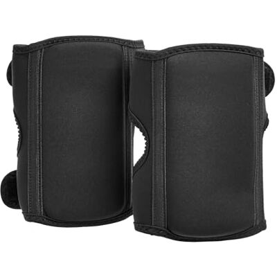 Amazon Basics Cómodas rodilleras para trabajar con protección ajustable, 21,6 cm, talla única, 1 par, 2 unidades, negro Amazon Basics Cómodas rodilleras para trabajar con protección ajustable, 21,6 cm, talla única, 1 par, 2 unidades, negro