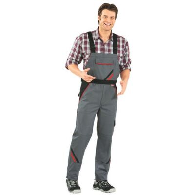 Planam Peto para hombre, color gris/negro, talla talla inglesa: 27w x regular Planam Peto para hombre, color gris/negro, talla talla inglesa: 27w x regular