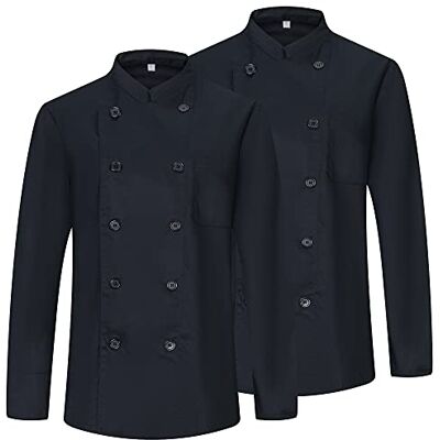 MISEMIYA Pack 2 Unidades Chaqueta Cocinero Hombre Chaqueta de Chef Hombre Uniforme Hosteleria - Ref.842-5XL, Chaquetas Cocinero 842 Negro MISEMIYA Pack 2 Unidades Chaqueta Cocinero Hombre Chaqueta de Chef Hombre Uniforme Hosteleria - Ref.842-5XL, Chaquetas Cocinero 842 Negro