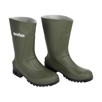 Cofan Bota de Agua Media Caña Fabricada PVC, verde con Suela Antideslizante Cofan Bota de Agua Media Caña Fabricada PVC, verde con Suela Antideslizante