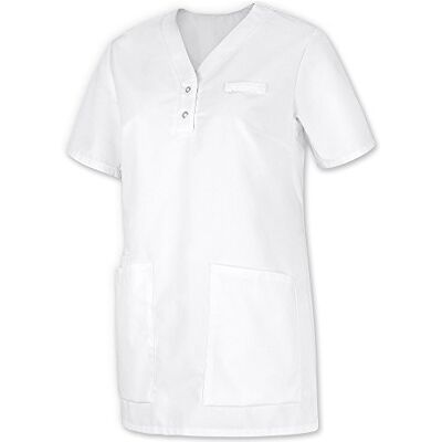 BP -XL Casaca para mujer, manga 1/2, cuello en V con banda estrecha a presión, mezcla de tejidos de 180,00 g/m², blanco, XL BP -XL Casaca para mujer, manga 1/2, cuello en V con banda estrecha a presión, mezcla de tejidos de 180,00 g/m², blanco, XL