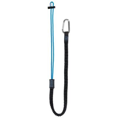 Irudek – Portaherramientas elástico negro y azul con mosquetón de aluminio, longitud 90-125 cm, capacidad 6,8 kg, resistencia 3 kN, cuerpo de poliéster, conexión segura al arnés Irudek – Portaherramientas elástico negro y azul con mosquetón de aluminio, longitud 90-125 cm, capacidad 6,8 kg, resistencia 3 kN, cuerpo de poliéster, conexión segura al arnés