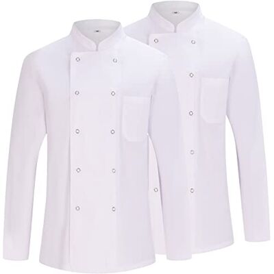 MISEMIYA Pack 2 Unidades Chaqueta Cocinero Hombre Chaqueta de Chef Hombre Uniforme Hosteleria Ref.682 XL, Chaquetas Cocinero 682 Blanco MISEMIYA Pack 2 Unidades Chaqueta Cocinero Hombre Chaqueta de Chef Hombre Uniforme Hosteleria Ref.682 XL, Chaquetas Cocinero 682 Blanco