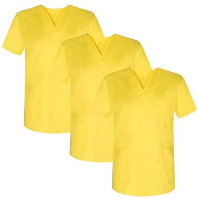 MISEMIYA Pack 3 Pcs Casaca Sanitario Unisex Uniformes Sanitarios Uniforme Sanitario Uniforme MEDICOS XS, Amarillo MISEMIYA Pack 3 Pcs Casaca Sanitario Unisex Uniformes Sanitarios Uniforme Sanitario Uniforme MEDICOS XS, Amarillo