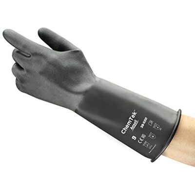 Ansell Alphatec 38-520 Guantes para Químicos, Máxima Química Protección para Trabajos Pesados, Diseño Flexible y Cómodo, Guantes Reutilizables, Sin Látex, Talla L (1 Par) Ansell Alphatec 38-520 Guantes para Químicos, Máxima Química Protección para Trabajos Pesados, Diseño Flexible y Cómodo, Guantes Reutilizables, Sin Látex, Talla L (1 Par)