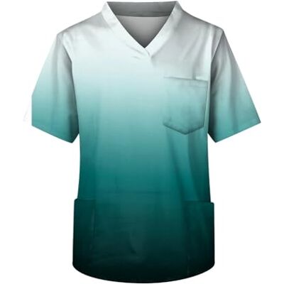 JTKSSCS Uniforme Enfermera Uniformes de enfermería for hombre, conjunto médico tienda mascotas, mono dentista, ropa trabajo laboratorio verano, camiseta con degradado manga corta(Color7,XXXL) JTKSSCS Uniforme Enfermera Uniformes de enfermería for hombre, conjunto médico tienda mascotas, mono dentista, ropa trabajo laboratorio verano, camiseta con degradado manga corta(Color7,XXXL)