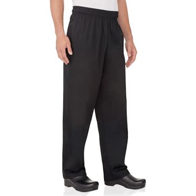 Chef Works Chef obras NBBP Basic Baggy pantalones de chef, negro, Chef Works Chef obras NBBP Basic Baggy pantalones de chef, negro,