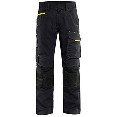 BLÅKLÄDER Blaklader 14951330 Grootte D124 Pantalón corto con bolsillos para uñas, color negro y amarillo BLÅKLÄDER Blaklader 14951330 Grootte D124 Pantalón corto con bolsillos para uñas, color negro y amarillo