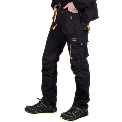REIS FORECO-T by Pantalones de Trabajo para Hombre Pantalones de Seguridad Cargo Pantalones de Trabajo Pantalones de protección contra Cortes Negro-Amarillo Talla: 56 REIS FORECO-T by Pantalones de Trabajo para Hombre Pantalones de Seguridad Cargo Pantalones de Trabajo Pantalones de protección contra Cortes Negro-Amarillo Talla: 56