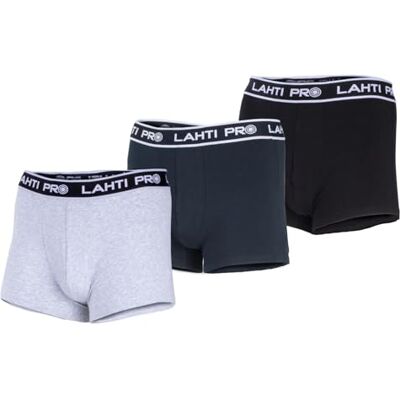 Lahti PRO Pantalones cortos de boxeador negro, gris, granada, 3 pares, M, Lahti marca Lahti PRO Pantalones cortos de boxeador negro, gris, granada, 3 pares, M, Lahti marca
