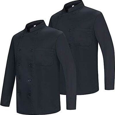 MISEMIYA Pack 2 Unidades Chaqueta Cocinero Hombre Chaqueta de Chef Hombre Uniforme Hosteleria - Ref.842 M, Chaquetas Cocinero 842 Negro MISEMIYA Pack 2 Unidades Chaqueta Cocinero Hombre Chaqueta de Chef Hombre Uniforme Hosteleria - Ref.842 M, Chaquetas Cocinero 842 Negro