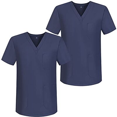 MISEMIYA Pack*2 Casaca Sanitarios Unisex Uniformes Sanitarios Cuello Pico Mangas Cortas Uniformes Laboratorios Ref.817 * 2 XXL, Gris 68 MISEMIYA Pack*2 Casaca Sanitarios Unisex Uniformes Sanitarios Cuello Pico Mangas Cortas Uniformes Laboratorios Ref.817 * 2 XXL, Gris 68