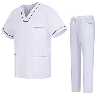 MISEMIYA Conjuntos Uniformes Sanitarios Blanco Unisex Uniformes MÉDICOS Casaca Y PANTALÓN Sanitarios Ref.81782 M, Negro 22 MISEMIYA Conjuntos Uniformes Sanitarios Blanco Unisex Uniformes MÉDICOS Casaca Y PANTALÓN Sanitarios Ref.81782 M, Negro 22