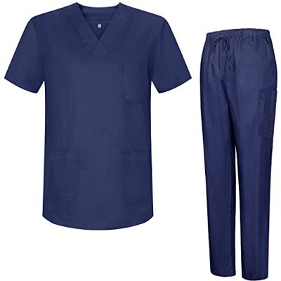 MISEMIYA Pijama Sanitario Conjuntos Uniformes Sanitarios Unisex Uniformes Medicos 817-8319 XXL, Azul Marino MISEMIYA Pijama Sanitario Conjuntos Uniformes Sanitarios Unisex Uniformes Medicos 817-8319 XXL, Azul Marino