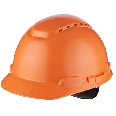 3M Casco, con arnés de Ruleta, ventilado, Banda de plástico para el Sudor, Naranja, H700N-OR, 1 por Paquete 3M Casco, con arnés de Ruleta, ventilado, Banda de plástico para el Sudor, Naranja, H700N-OR, 1 por Paquete