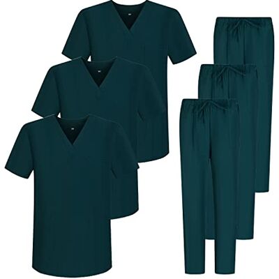MISEMIYA Pack * 3 Pcs Uniforme Sanitario Unisex Uniformes Sanitarios MÉDICOS Conjuntos Sanitarios 3-6801-6802 XL, Verde 68 MISEMIYA Pack * 3 Pcs Uniforme Sanitario Unisex Uniformes Sanitarios MÉDICOS Conjuntos Sanitarios 3-6801-6802 XL, Verde 68