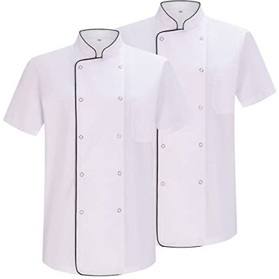 MISEMIYA Pack 2 Unidades Chaqueta Cocinero Hombre Chaqueta de Chef Hombre Uniforme Hosteleria Ref.2-6821B S, Chaquetas Cocinero 6821B Blanco MISEMIYA Pack 2 Unidades Chaqueta Cocinero Hombre Chaqueta de Chef Hombre Uniforme Hosteleria Ref.2-6821B S, Chaquetas Cocinero 6821B Blanco