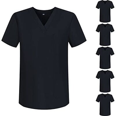 MISEMIYA Pack DE 6 Unidades Casaca Sanitario Unisex MÉDICO Enfermera Uniforme Sanitario XXL, Negro 68 MISEMIYA Pack DE 6 Unidades Casaca Sanitario Unisex MÉDICO Enfermera Uniforme Sanitario XXL, Negro 68
