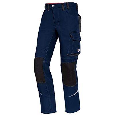BP Comfort Plus Pantalones de trabajo (goma elástica en la espalda, pliegues de cintura, ajuste normal, tamaño: 58 L), color azul oscuro y antracita BP Comfort Plus Pantalones de trabajo (goma elástica en la espalda, pliegues de cintura, ajuste normal, tamaño: 58 L), color azul oscuro y antracita