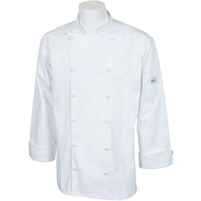 Mercer Culinary Mercer culinarias renacimiento Hombres Tradicional Del Cuello – Chaqueta de chef, M, blanco, 1 Mercer Culinary Mercer culinarias renacimiento Hombres Tradicional Del Cuello – Chaqueta de chef, M, blanco, 1