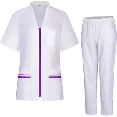 MISEMIYA Uniforme Sanitario para Mujer Camisa Y Pantalón Ropa de Trabajo 712-8312 L, Lila 21 MISEMIYA Uniforme Sanitario para Mujer Camisa Y Pantalón Ropa de Trabajo 712-8312 L, Lila 21