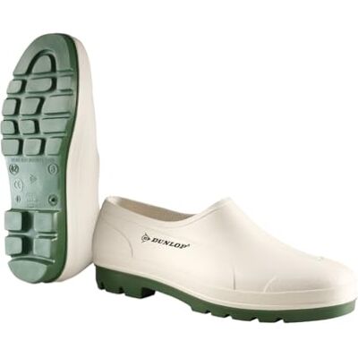Dunlop Bicolor – Zapato Cerrado Profesional Unisex – Blanco/Verde – 100% Impermeable – Talla 43 Dunlop Bicolor – Zapato Cerrado Profesional Unisex – Blanco/Verde – 100% Impermeable – Talla 43