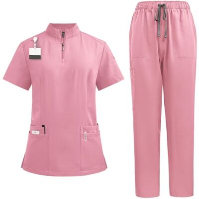 JTKSSCS Uniforme Enfermera Uniformes de trabajo for médicos y enfermeras con cuello alto cremallera. quirúrgicos. Pantalones rectos for quirófano(Color4,XL) JTKSSCS Uniforme Enfermera Uniformes de trabajo for médicos y enfermeras con cuello alto cremallera. quirúrgicos. Pantalones rectos for quirófano(Color4,XL)