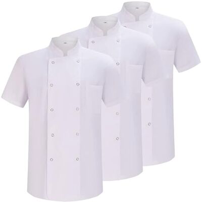 MISEMIYA Pack 3 Unidades Chaqueta Cocinero Hombre Chaqueta de Chef Hombre Uniforme Hosteleria 3-6421B XL, Blanco MISEMIYA Pack 3 Unidades Chaqueta Cocinero Hombre Chaqueta de Chef Hombre Uniforme Hosteleria 3-6421B XL, Blanco