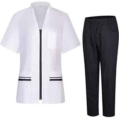 MISEMIYA Uniforme Sanitario Mujer Camisa Y PANTALÓN Sanitario para Mujer Ropa de Trabajo para Mujer 712-8312 XS, Negro 22 MISEMIYA Uniforme Sanitario Mujer Camisa Y PANTALÓN Sanitario para Mujer Ropa de Trabajo para Mujer 712-8312 XS, Negro 22