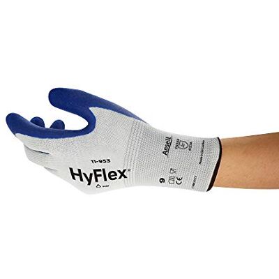 Ansell HyFlex 11-953 Guantes de Trabajo Repelentes al Aceite, Excelente Rendimiento Frente a la Abrasión, Buenas Propiedades de Agarre, Protección Mecánica, Blanco, Talla S (12 Pares) Ansell HyFlex 11-953 Guantes de Trabajo Repelentes al Aceite, Excelente Rendimiento Frente a la Abrasión, Buenas Propiedades de Agarre, Protección Mecánica, Blanco, Talla S (12 Pares)