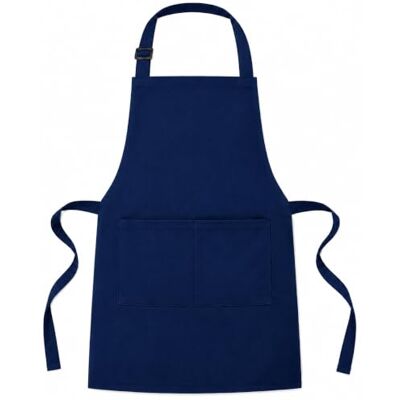 Mulbijeo Delantal de Chef Grande Talla, 1 Unidad & Delantal de Cocina con 2 Bolsillos, Ajustable Unisex para Trabajo Doméstico y Servicio Profesional, Azul Mulbijeo Delantal de Chef Grande Talla, 1 Unidad & Delantal de Cocina con 2 Bolsillos, Ajustable Unisex para Trabajo Doméstico y Servicio Profesional, Azul