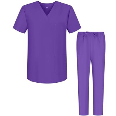 MISEMIYA Pijama Sanitario Conjuntos Uniformes Sanitarios Unisex Uniformes Medicos 6801-6802 XXL, Lila MISEMIYA Pijama Sanitario Conjuntos Uniformes Sanitarios Unisex Uniformes Medicos 6801-6802 XXL, Lila