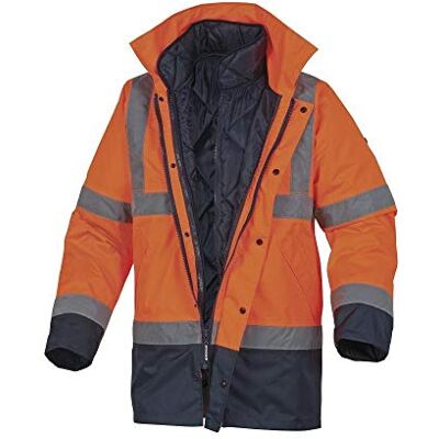 Deltaplus Delta plus ind.alta visibilidad Parka poliester oxford cl3 talla -l naranja fluorescente/azul marino Deltaplus Delta plus ind.alta visibilidad Parka poliester oxford cl3 talla -l naranja fluorescente/azul marino